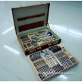 High quality 84pcs cutlery set with leather case